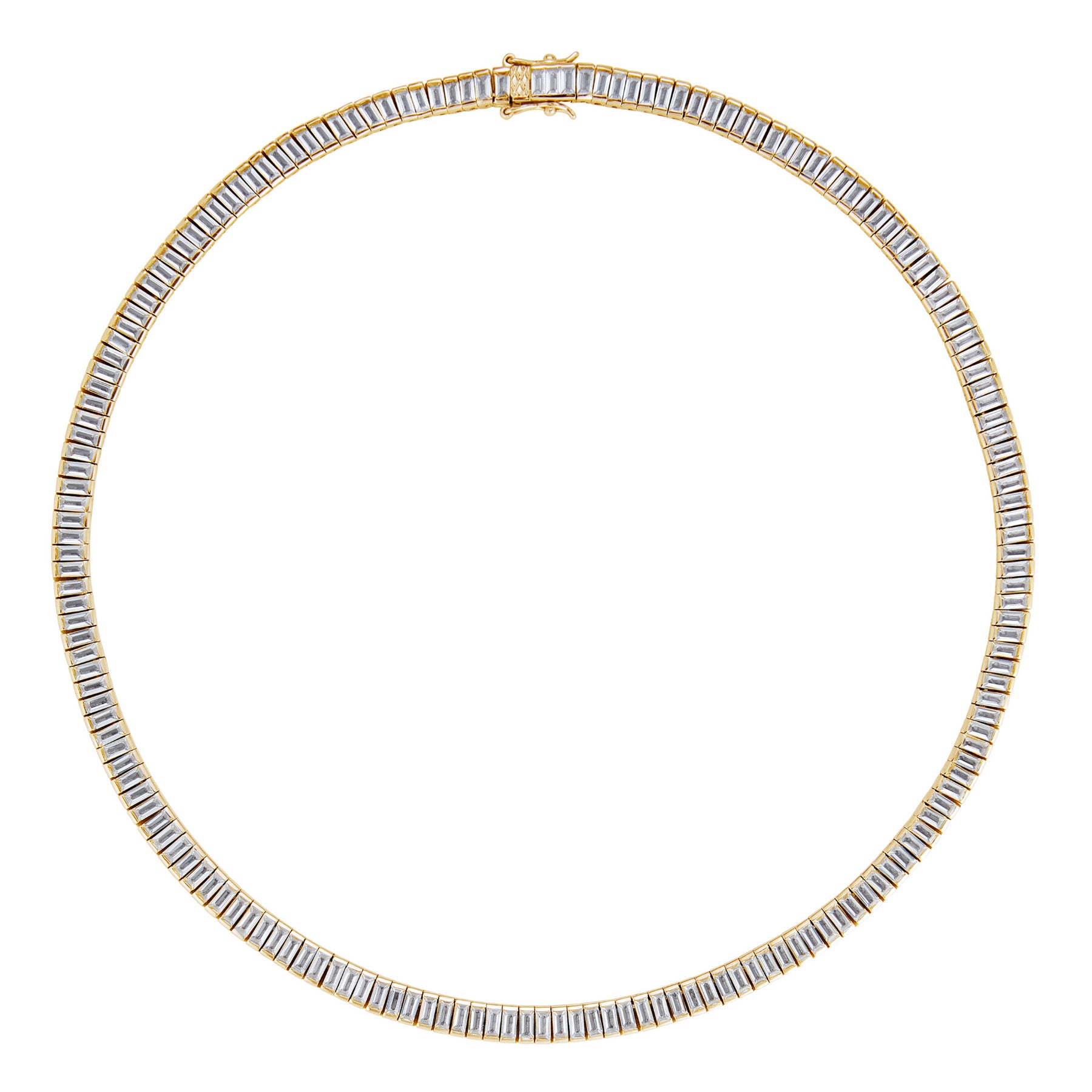 Dorsey | Petite Bessette,  Baguette lab diamond tennis necklace | The UNDONE
