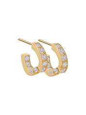 EREDE | Coil Pavé Hoops in 18K Yellow Gold | The UNDONE