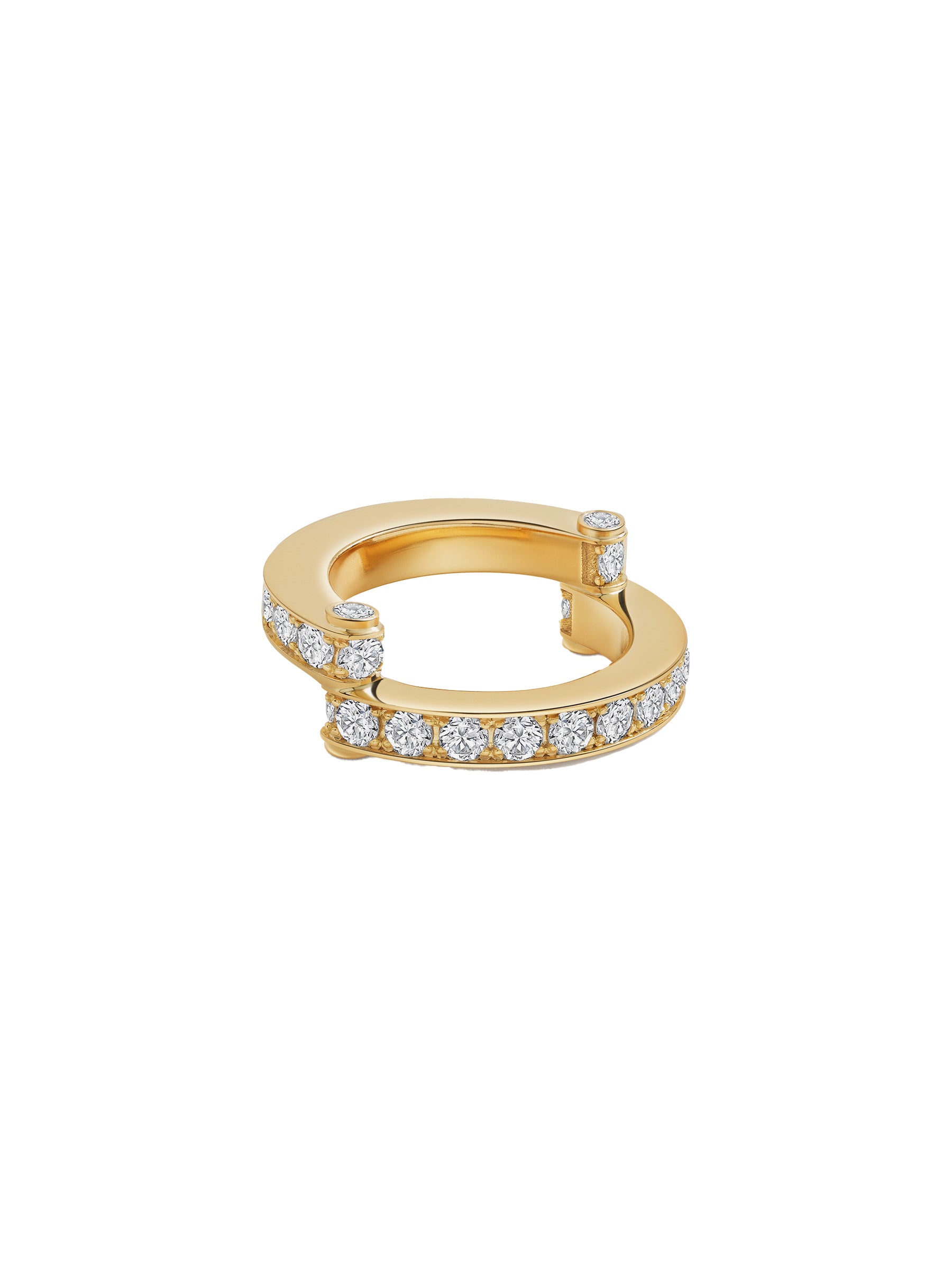 EREDE | Hinged Twin Pavé Ring in Yellow Gold | The UNDONE