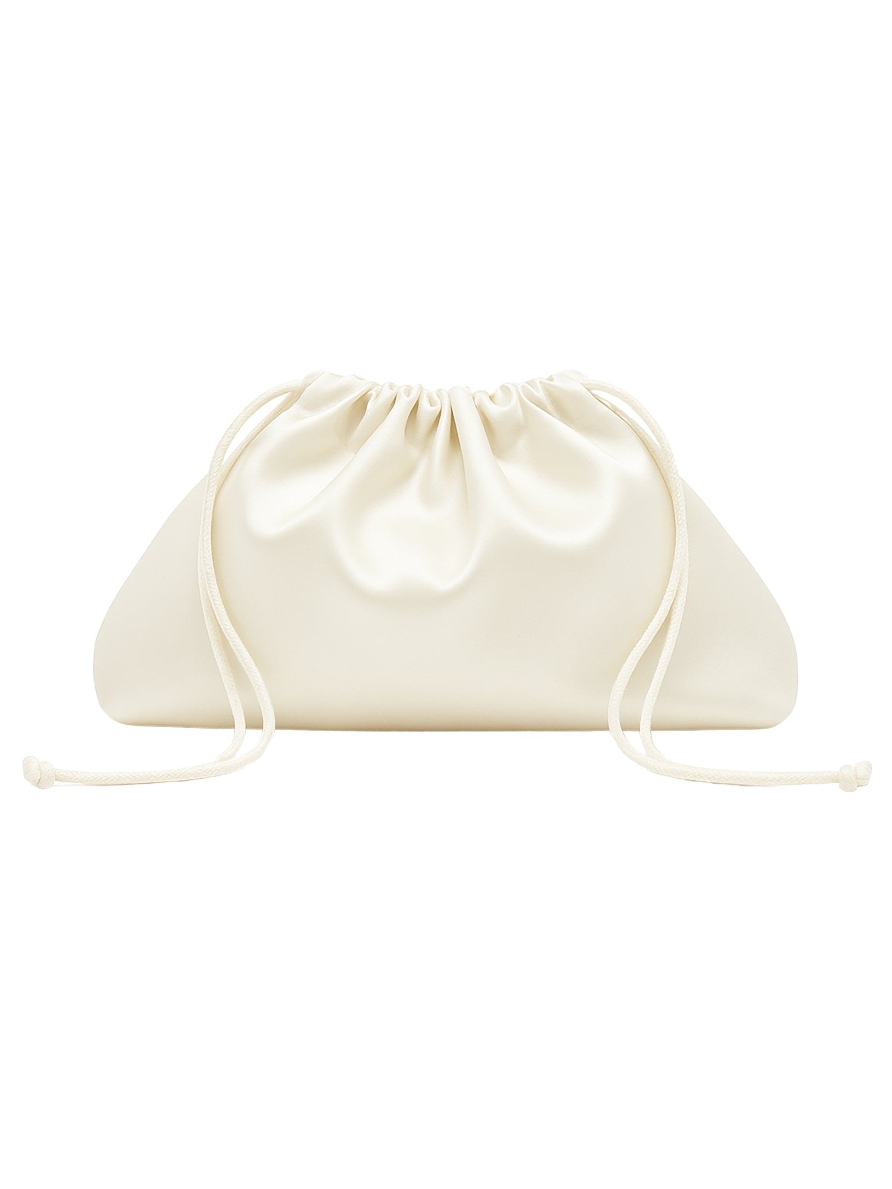 The Essential Satin Pouch Bag in Ivory The UNDONE