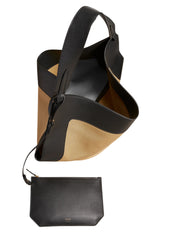 Khaite | Medium Lotus Tote in Honey and Black | The UNDONE