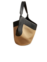 Khaite | Medium Lotus Tote in Honey and Black | The UNDONE