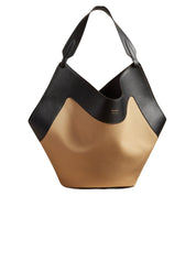 Khaite | Medium Lotus Tote in Honey and Black | TheUNDONE