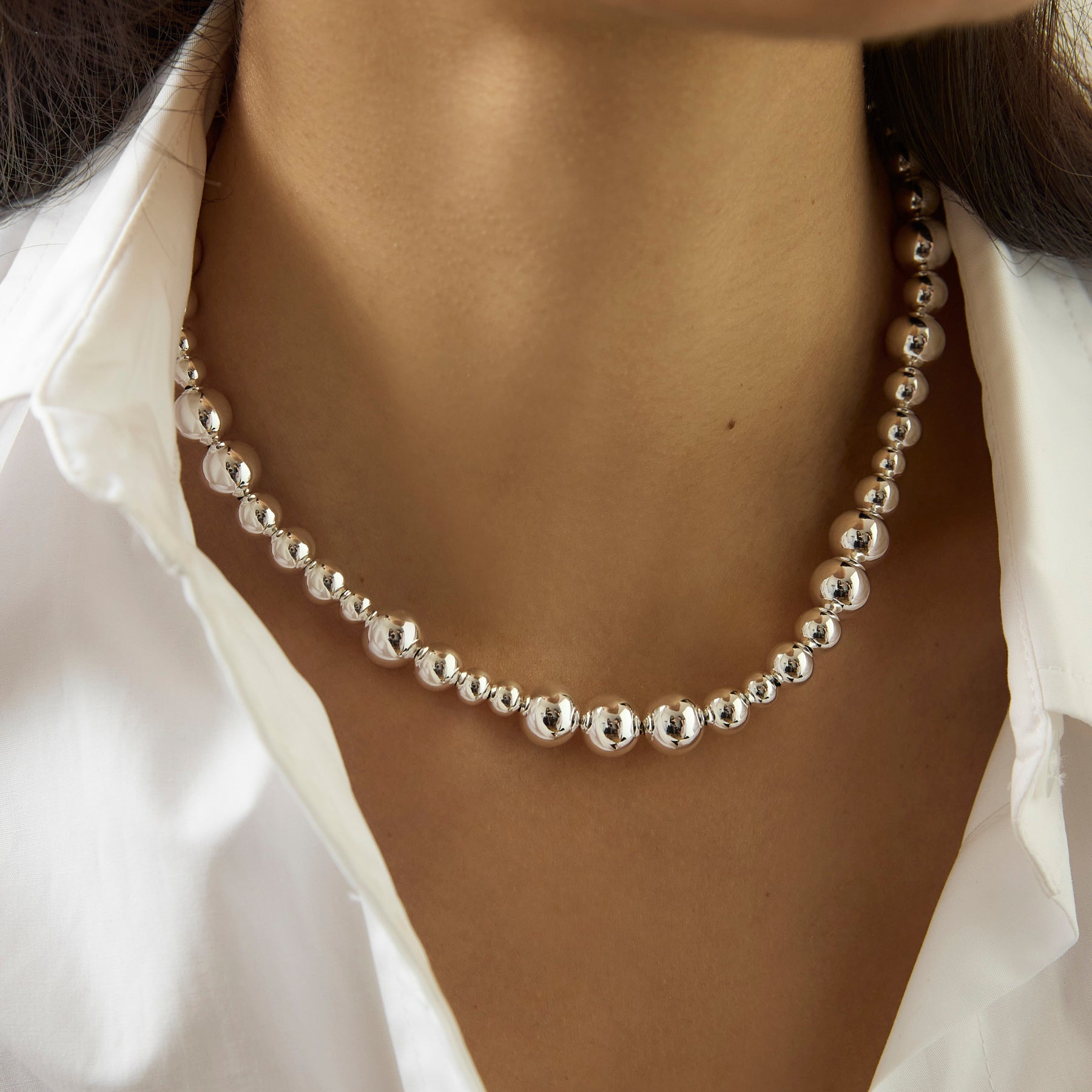 LIÉ STUDIO | The Elly Necklace in Silver | The UNDONE