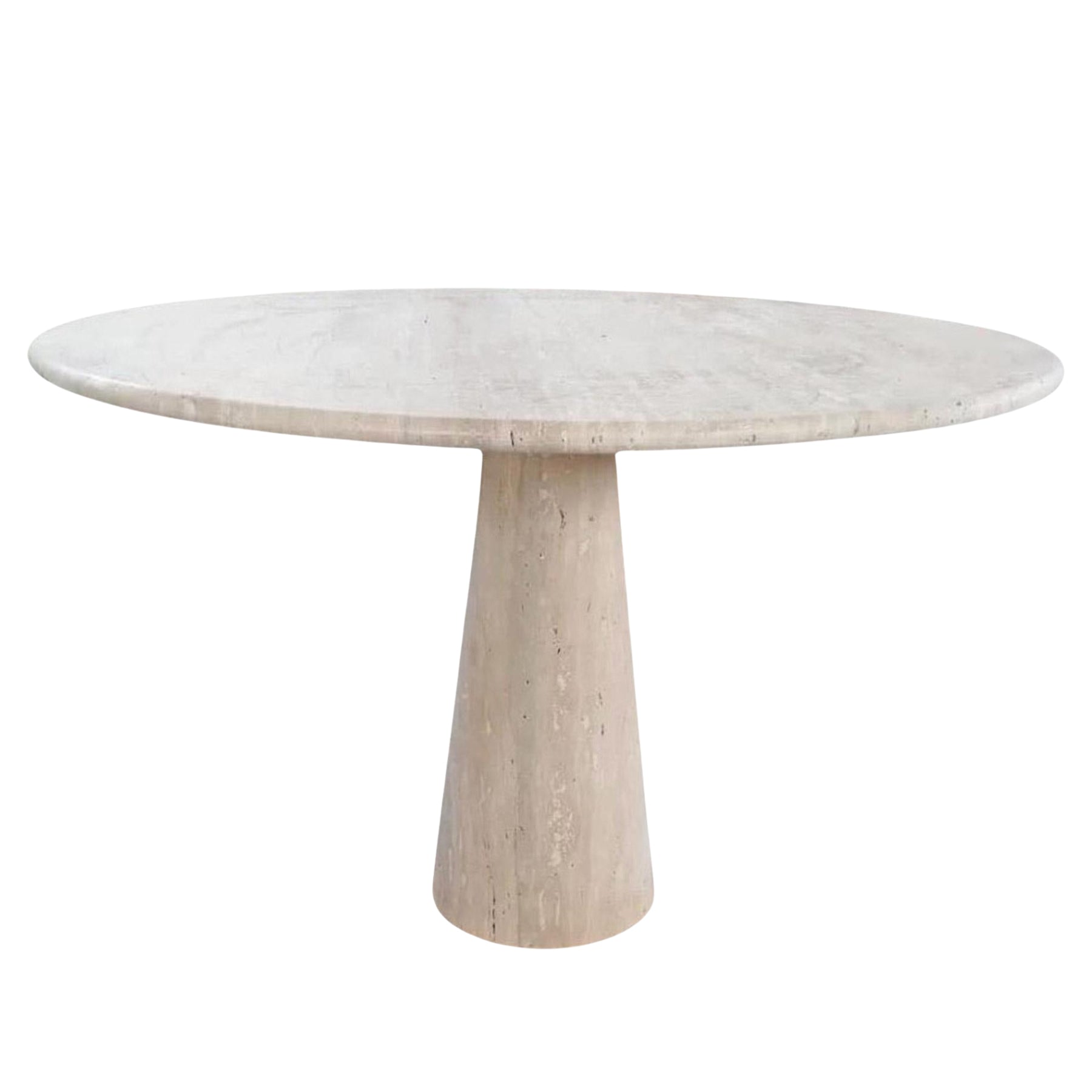 Bespoke Round Italian Travertine Dining Table from 1st Dibs | TheUNDONE