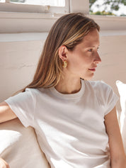 Rylan | Hammered Hoop Earrings in Gold | The UNDONE