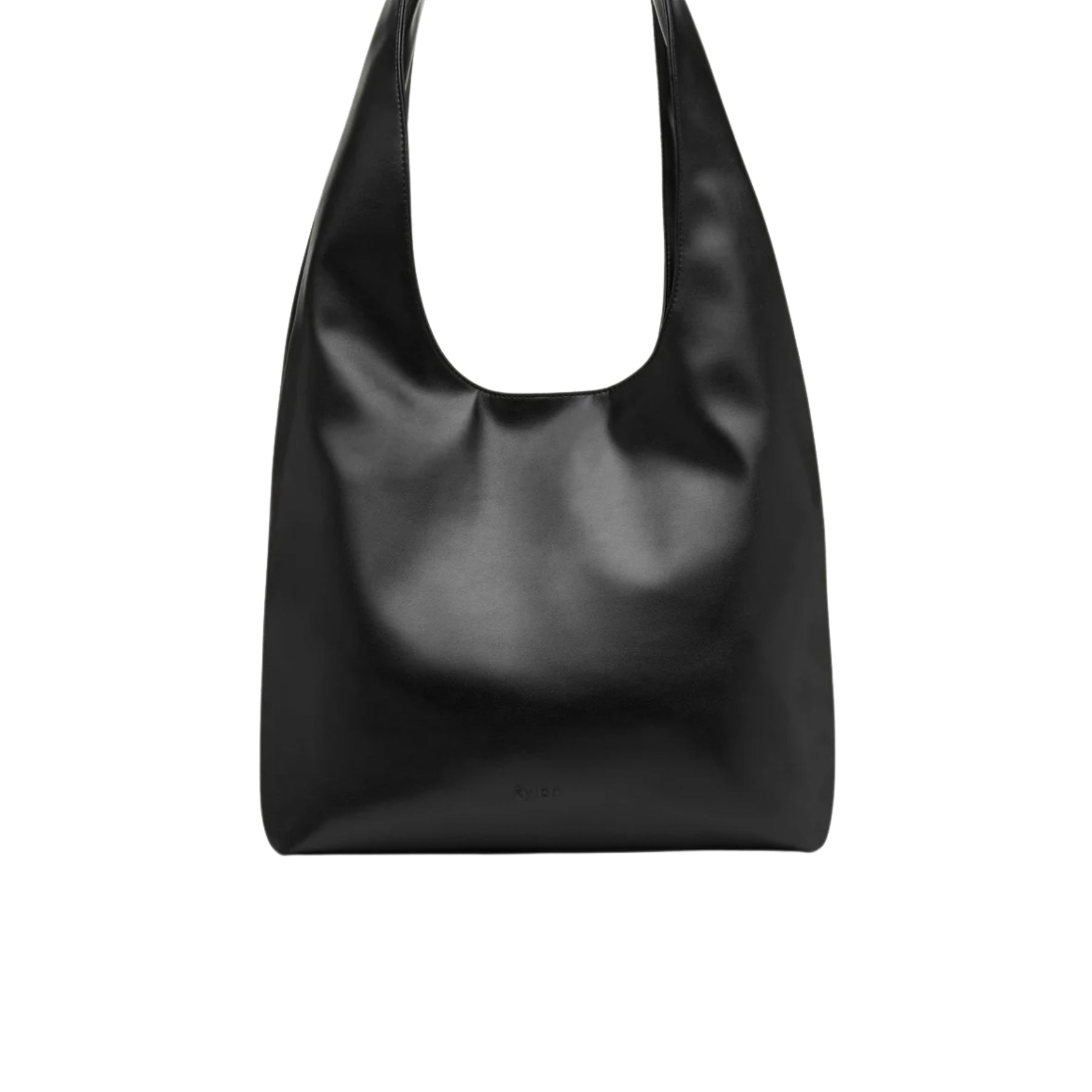Rylan Louie Black Alt-Leather Hobo Tote in Black | TheUNDONE