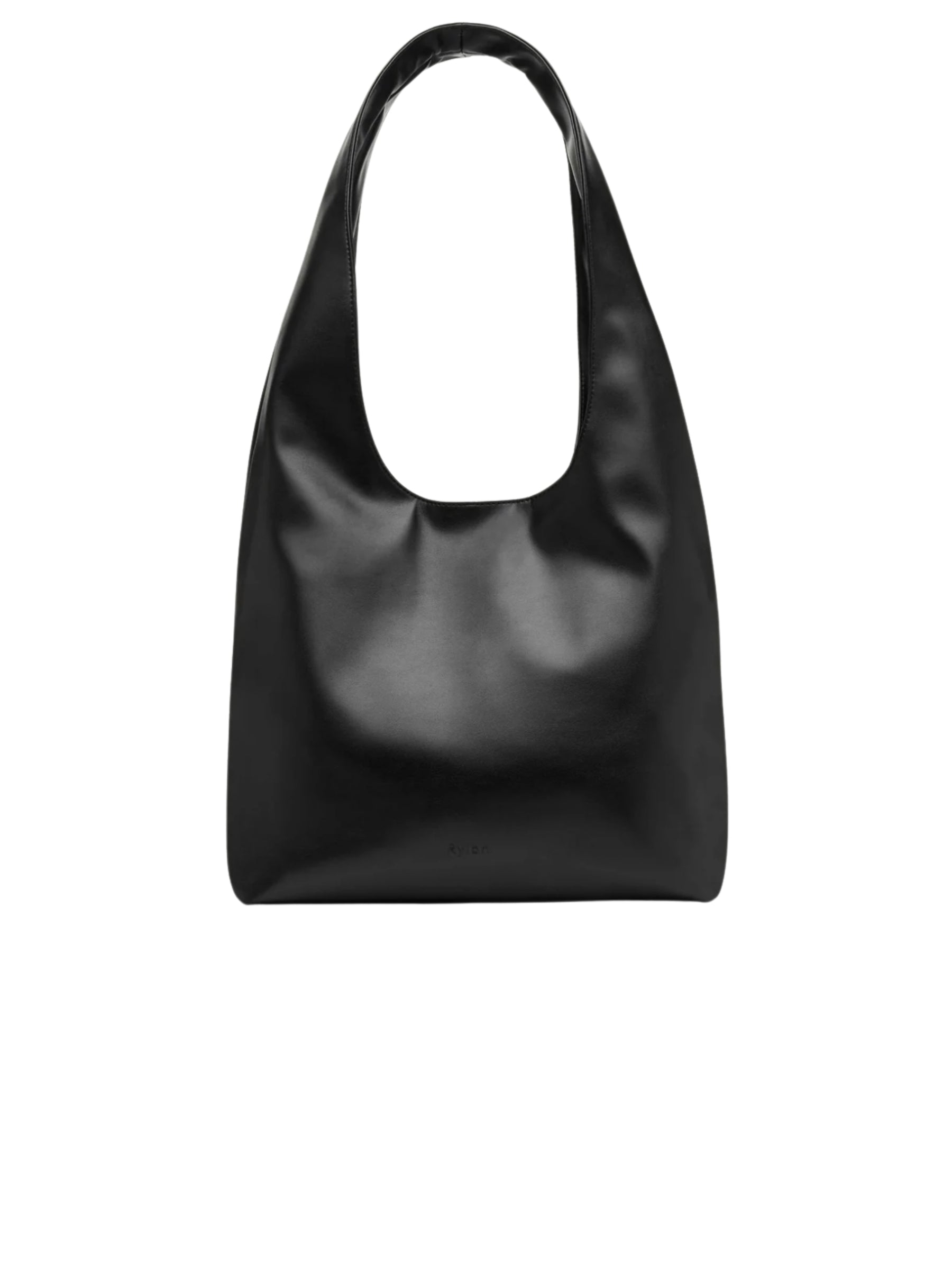 Rylan Louie Black Alt-Leather Hobo Tote in Black | TheUNDONE