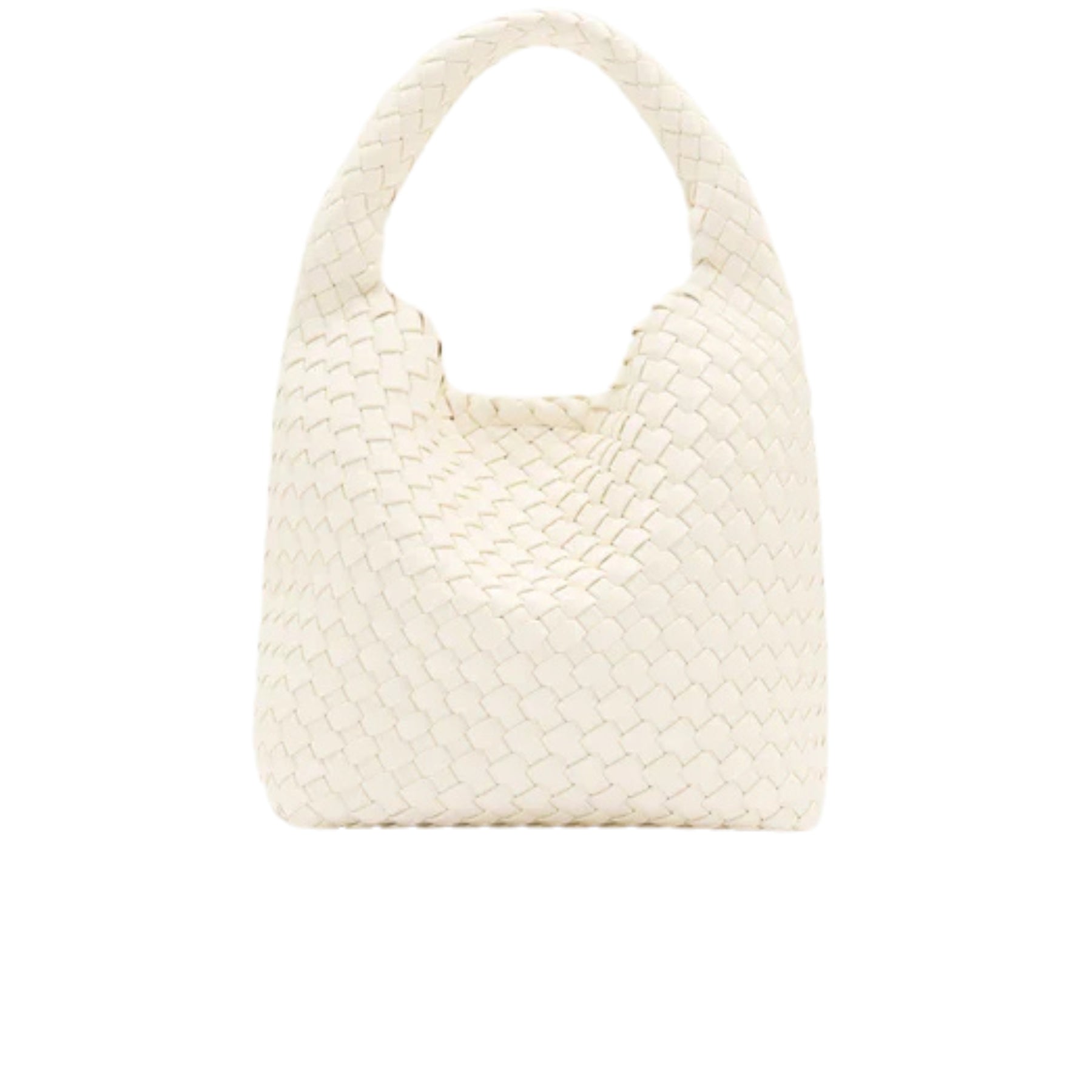 Rylan | Alt-Leather Woven Small Tote in Ivory | The UNDONE