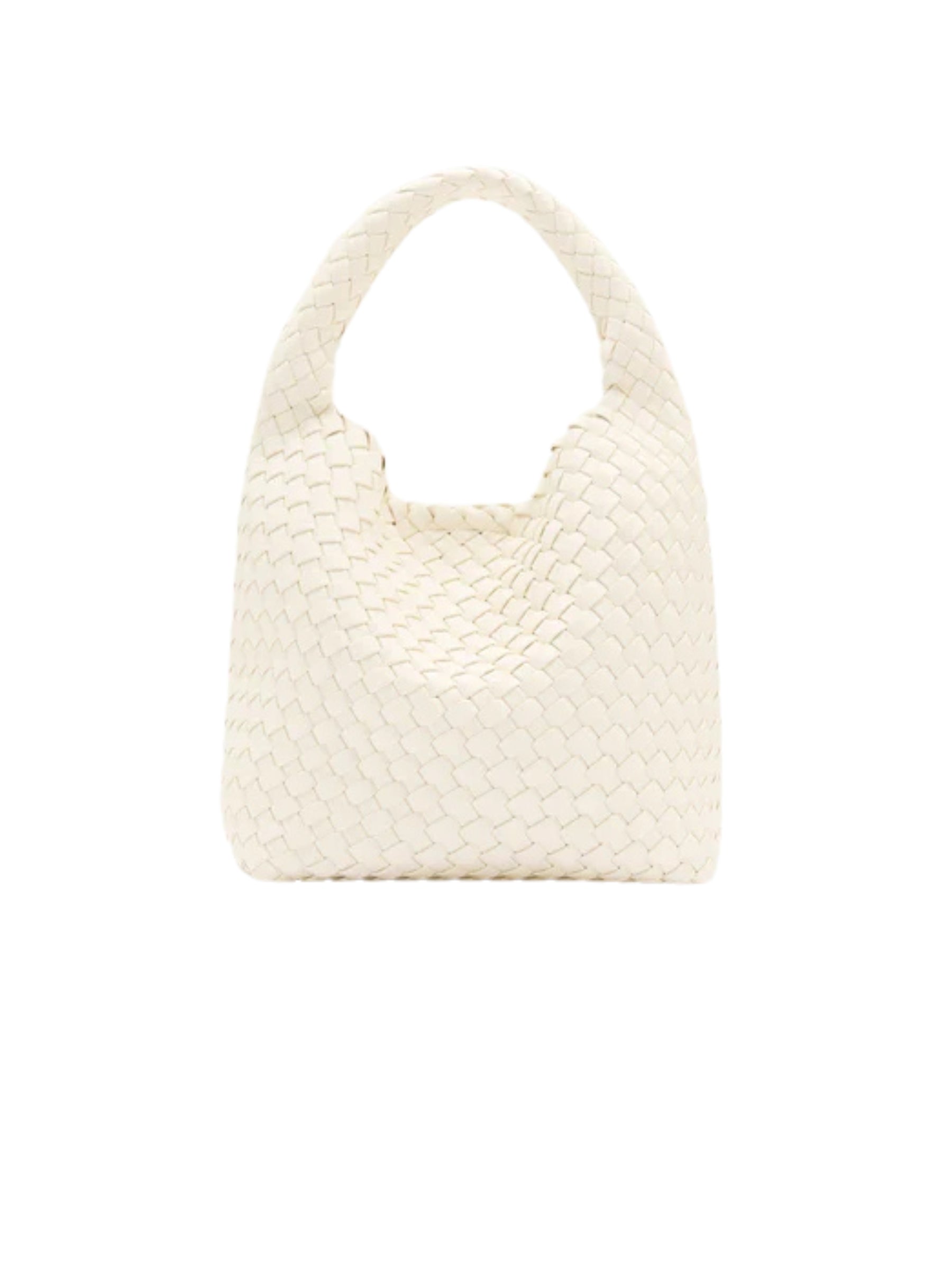 Rylan | Alt-Leather Woven Small Tote in Ivory | The UNDONE
