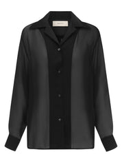 SAINT | Classic Silk Shirt Sheer in Black | The UNDONE