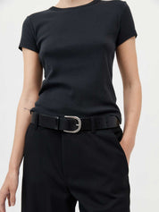 St. Agni | Classic Buckle Belt in Black | The UNDONE