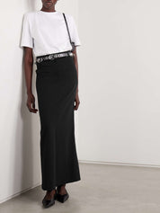 The Frankie Shop | Malvo Crepe Maxi Skirt in Black | The UNDONE