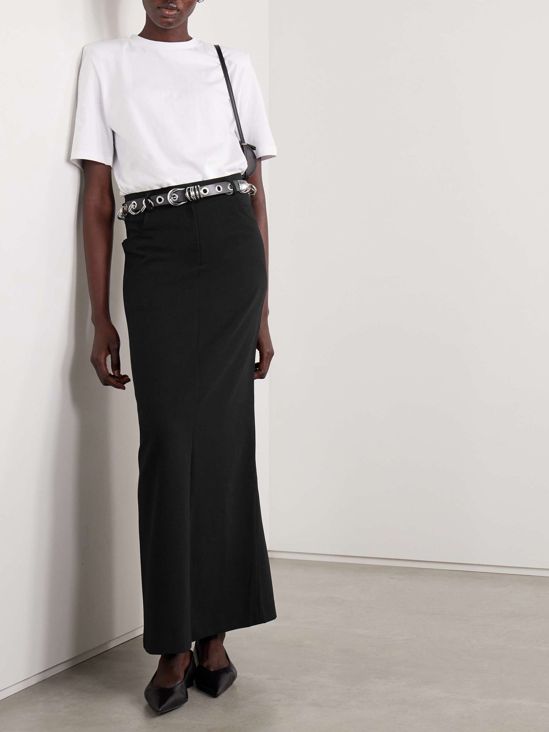 The Frankie Shop | Malvo Crepe Maxi Skirt in Black | The UNDONE
