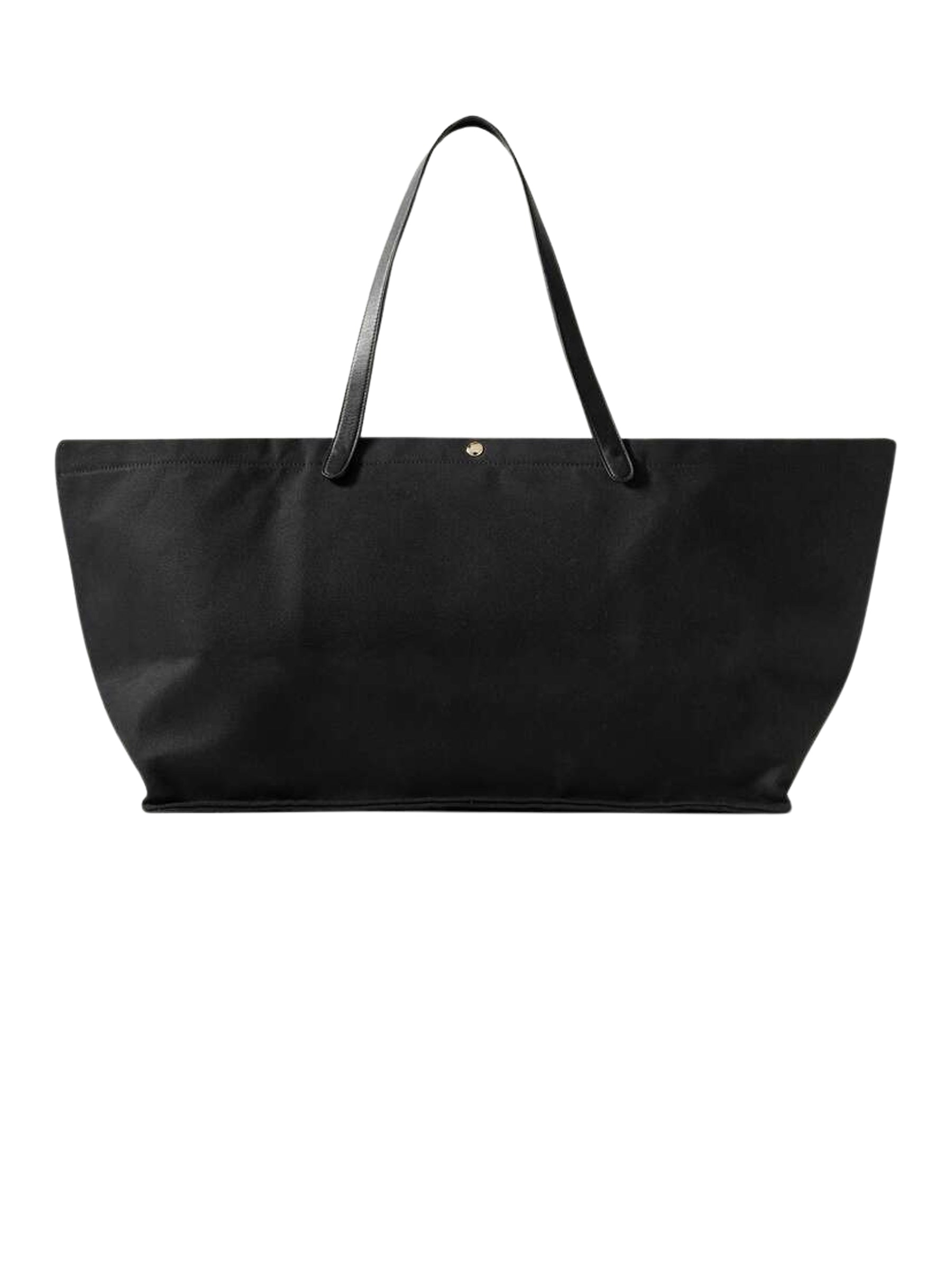 The Row | Idaho XL Leather-Trimmed Cotton-Twill Tote in Black | The UNDONE