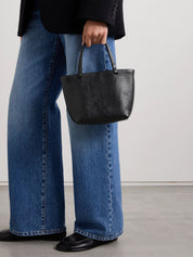 The Row | Park Small Textured-Leather Tote in Black | The UNDONE
