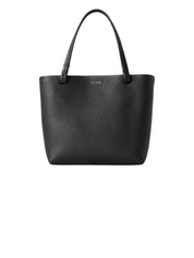 The Row | Park Small Textured-Leather Tote in Black | The UNDONE