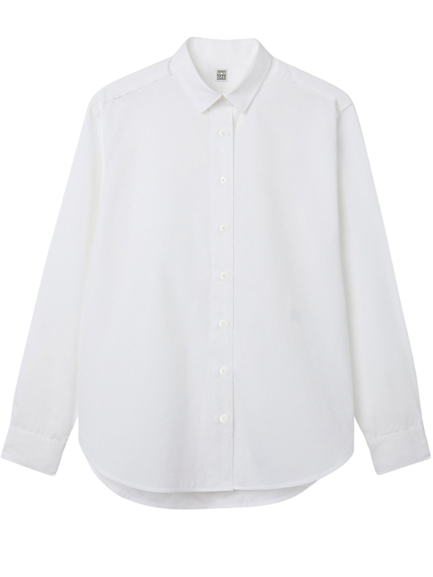 Toteme Signature クリスプコットンシャツ TOTEME | Signature Cotton Shirt in White | The UNDONE