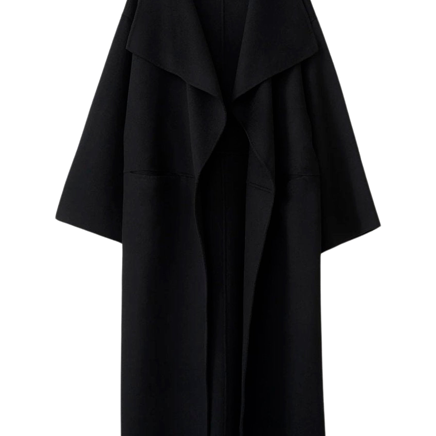 TOTEME | Signature Wool Cashmere Coat in Black | The UNDONE