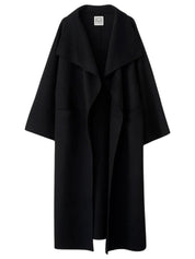 TOTEME | Signature Wool Cashmere Coat in Black | The UNDONE