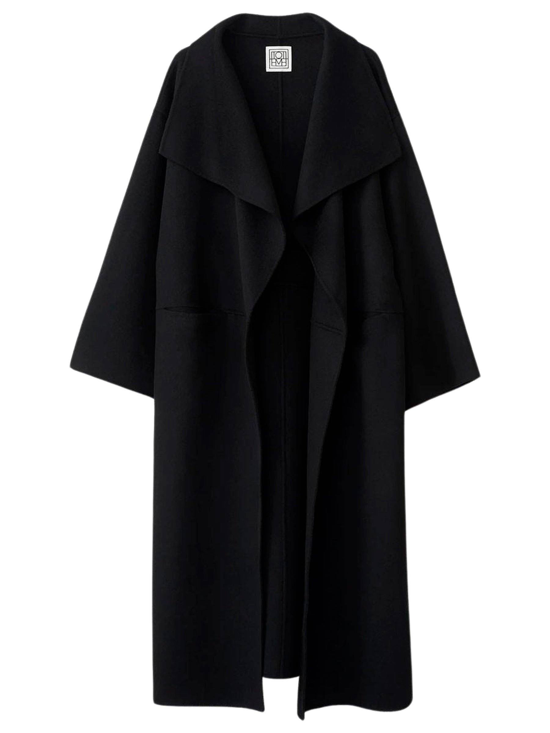TOTEME | Signature Wool Cashmere Coat in Black | The UNDONE