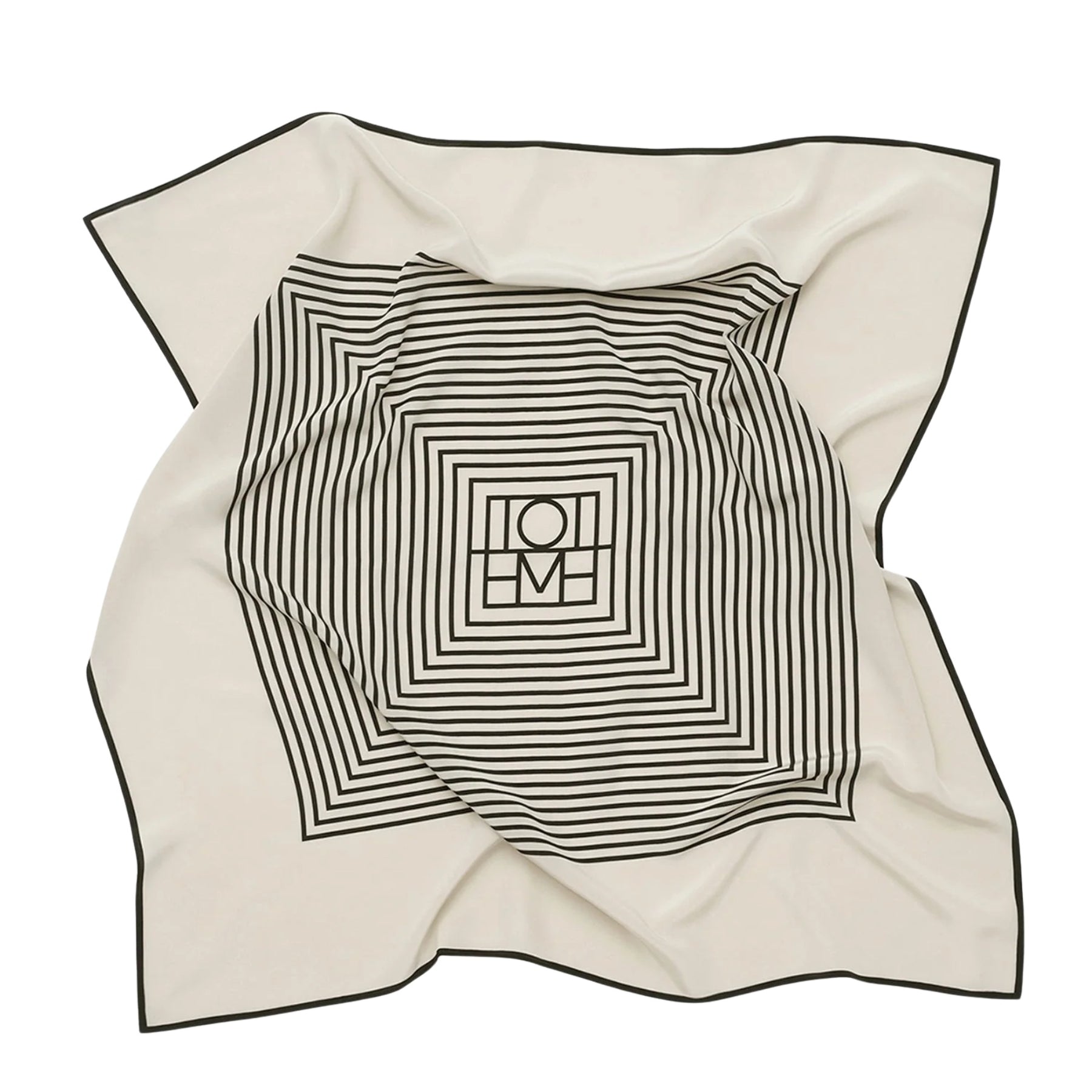 Toteme | Centered monogram silk scarf crème