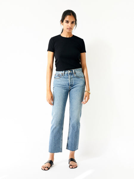 RE/DONE | Medium Vain High Rise Stove Pipe Straight Leg Jean | The ...