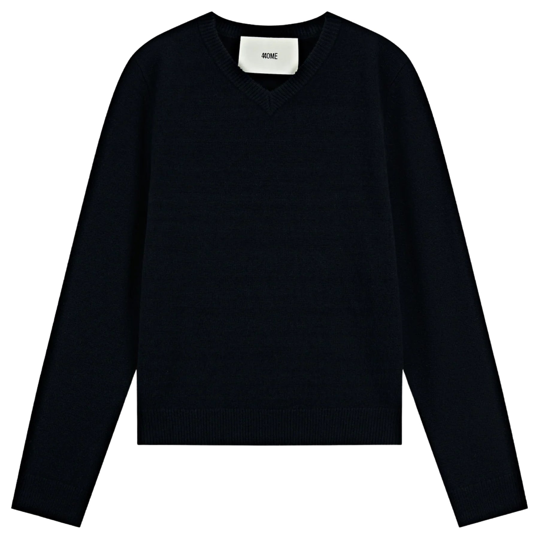 440ME Wool High VNeck in black 
