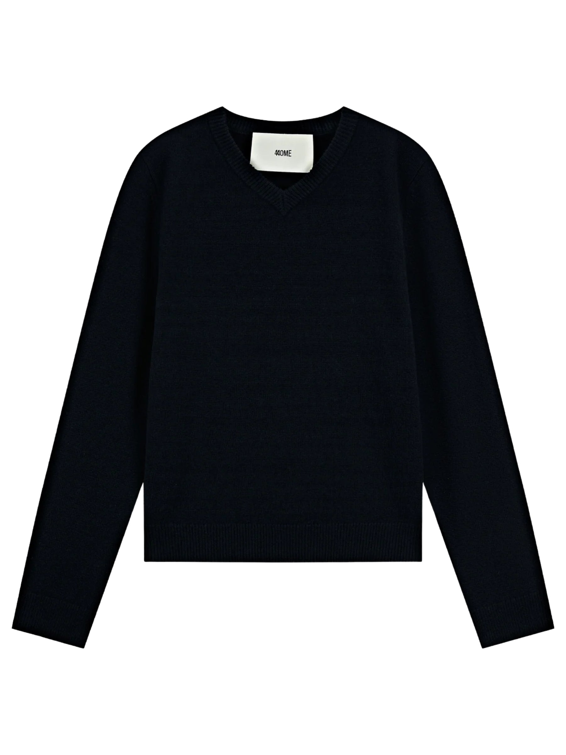 440ME Wool High VNeck in black 