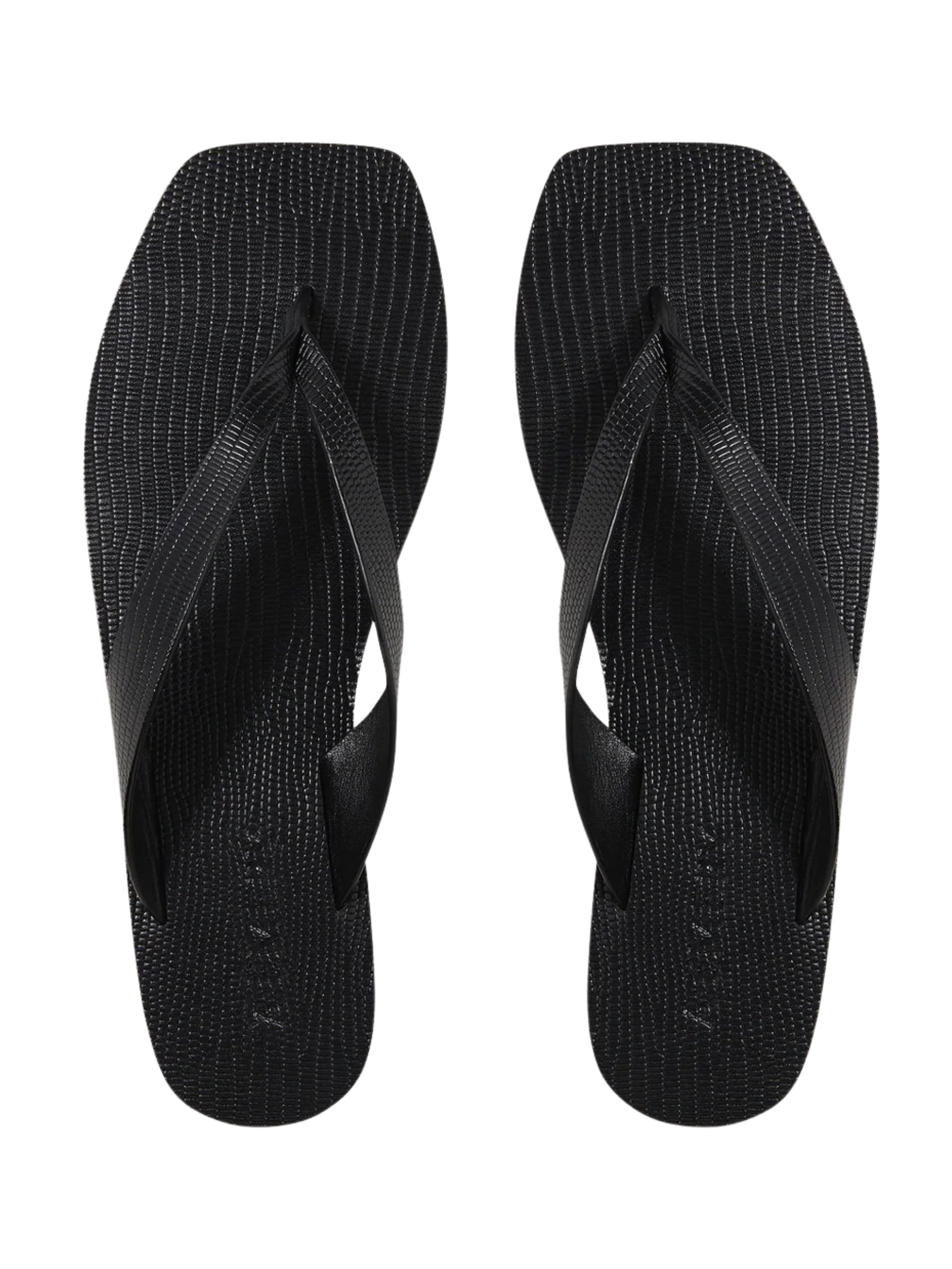 A.Emery Kinto Sandal in Black Embossed Lizard 