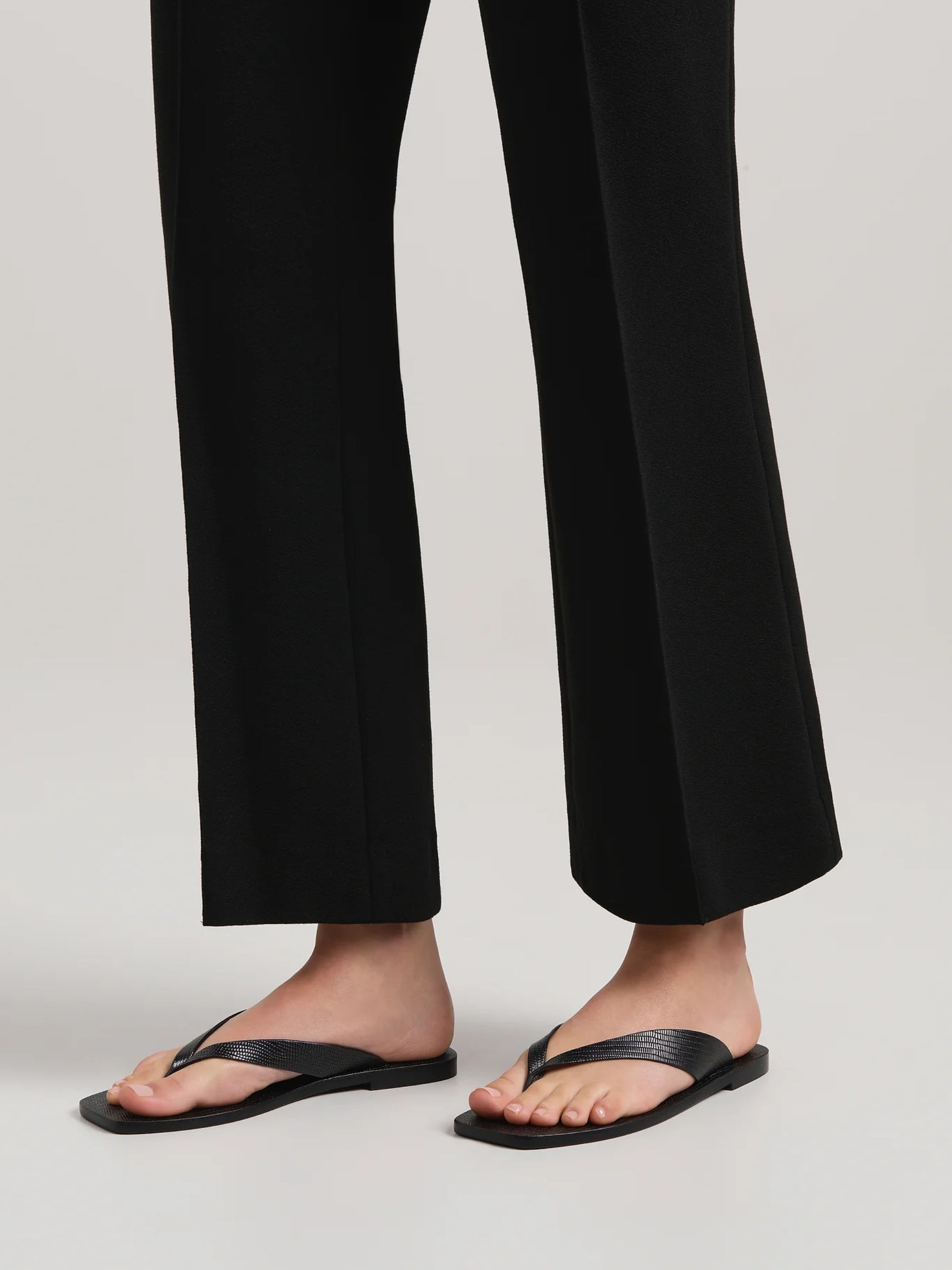 A.Emery Kinto Sandal in Black Embossed Lizard 
