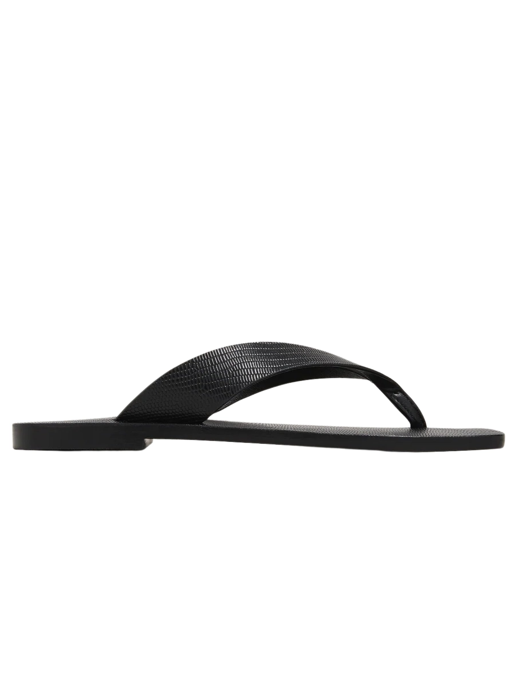 A.Emery Kinto Sandal in Black Embossed Lizard 