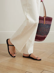 The Kibera embellished croc-effect leather sandals