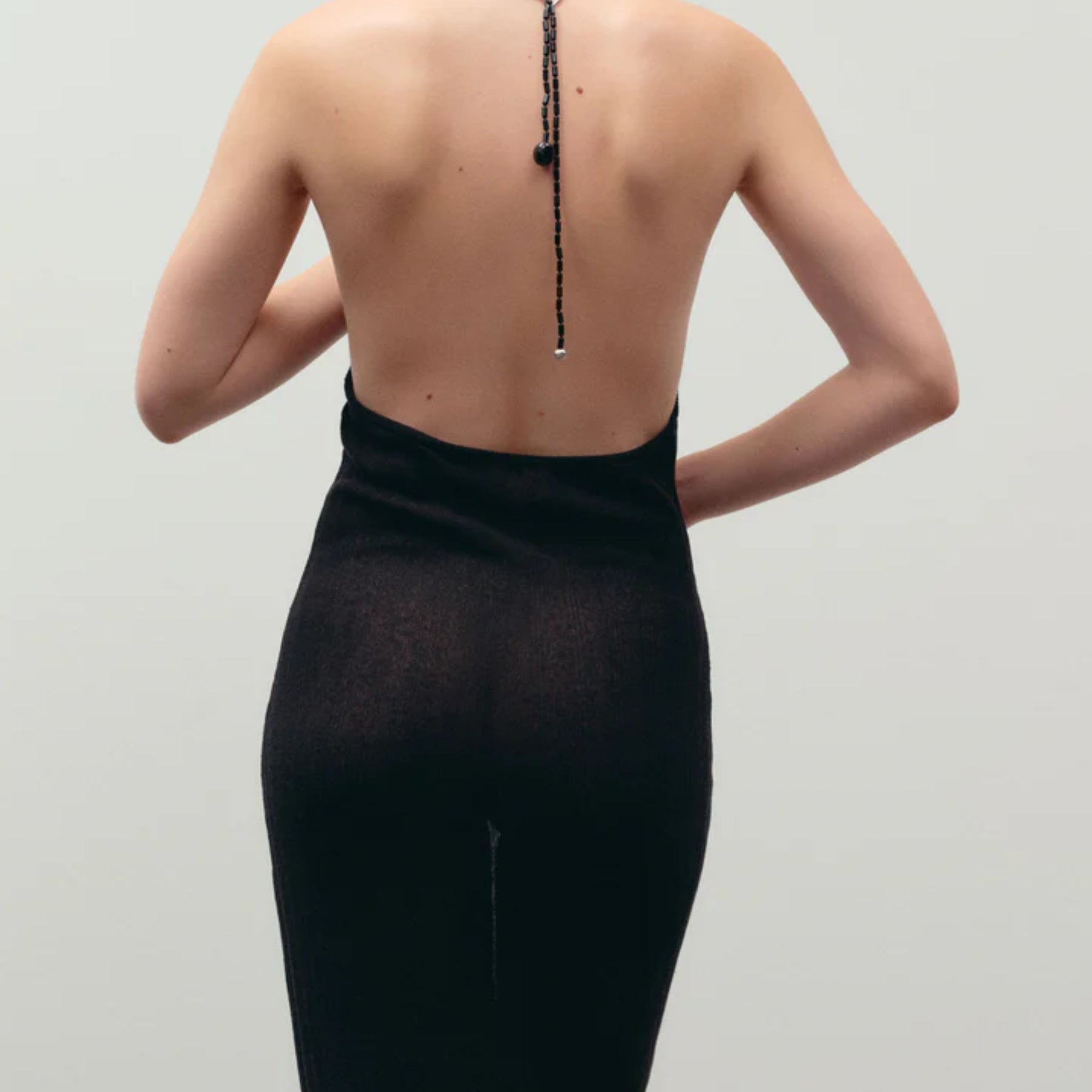 Agmes Annaya Lariat Necklace in Black Onyx