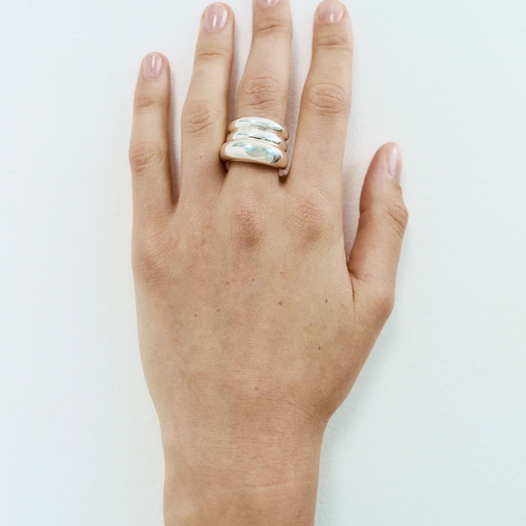 AGMES | Domed Ridge Ring Set in Sterling Silver | The UNDONE 