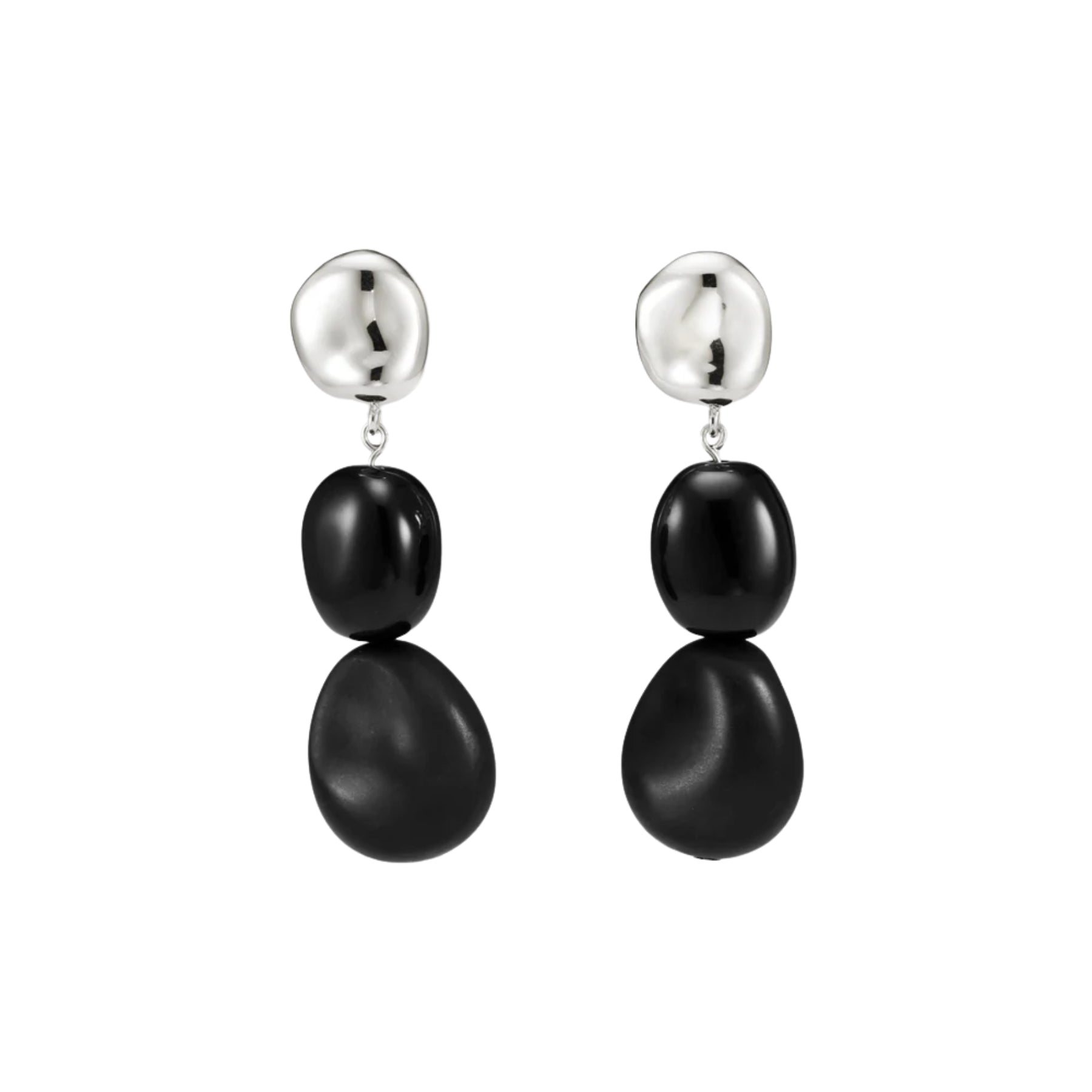 Agmes Long Ada Earrings in Black Onyx