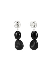Agmes Long Ada Earrings in Black Onyx