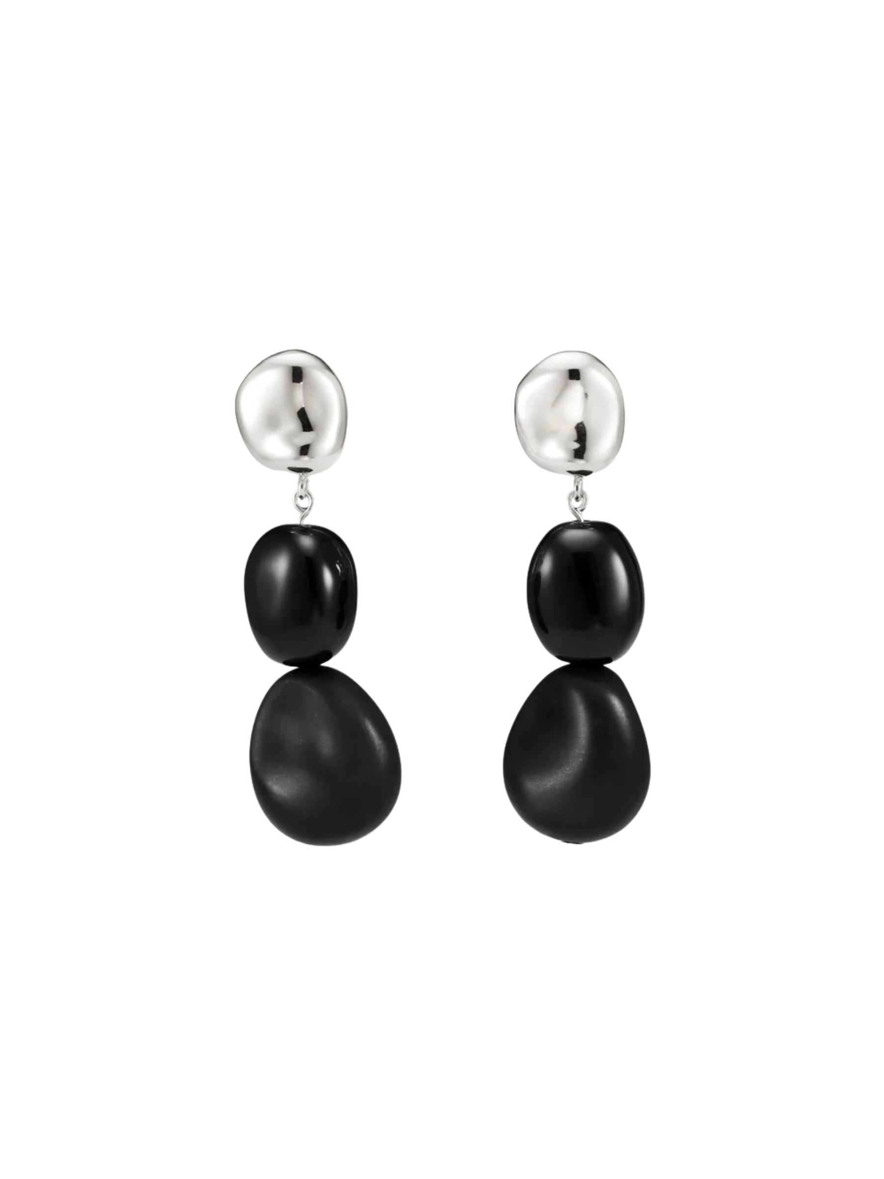 Agmes Long Ada Earrings in Black Onyx