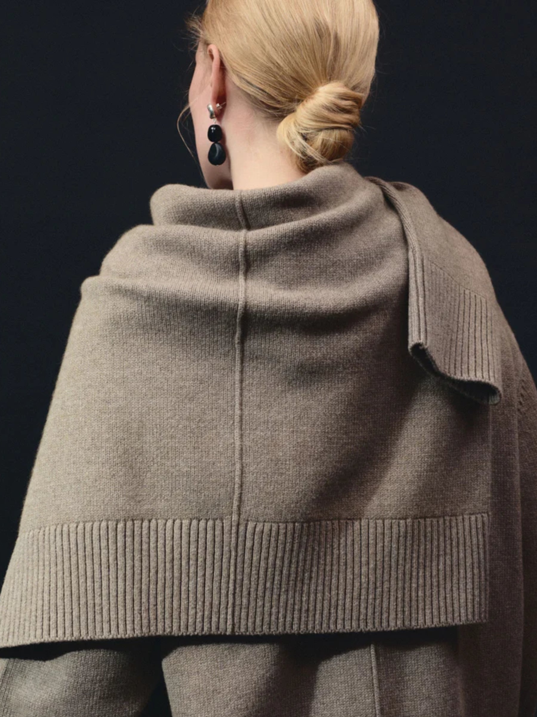 Agmes Long Ada Earrings in Black Onyx