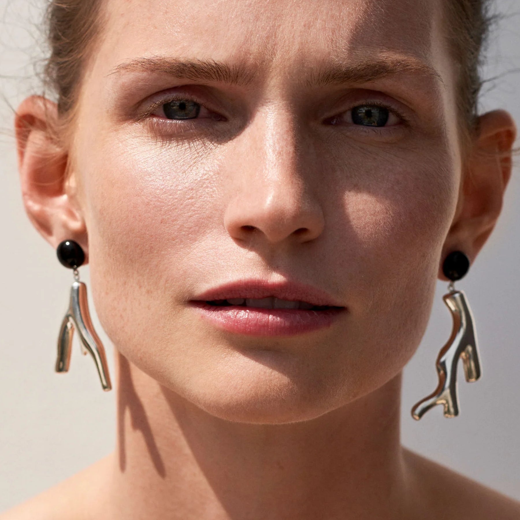 Agmes Coral Earrings in Sterling Silver 