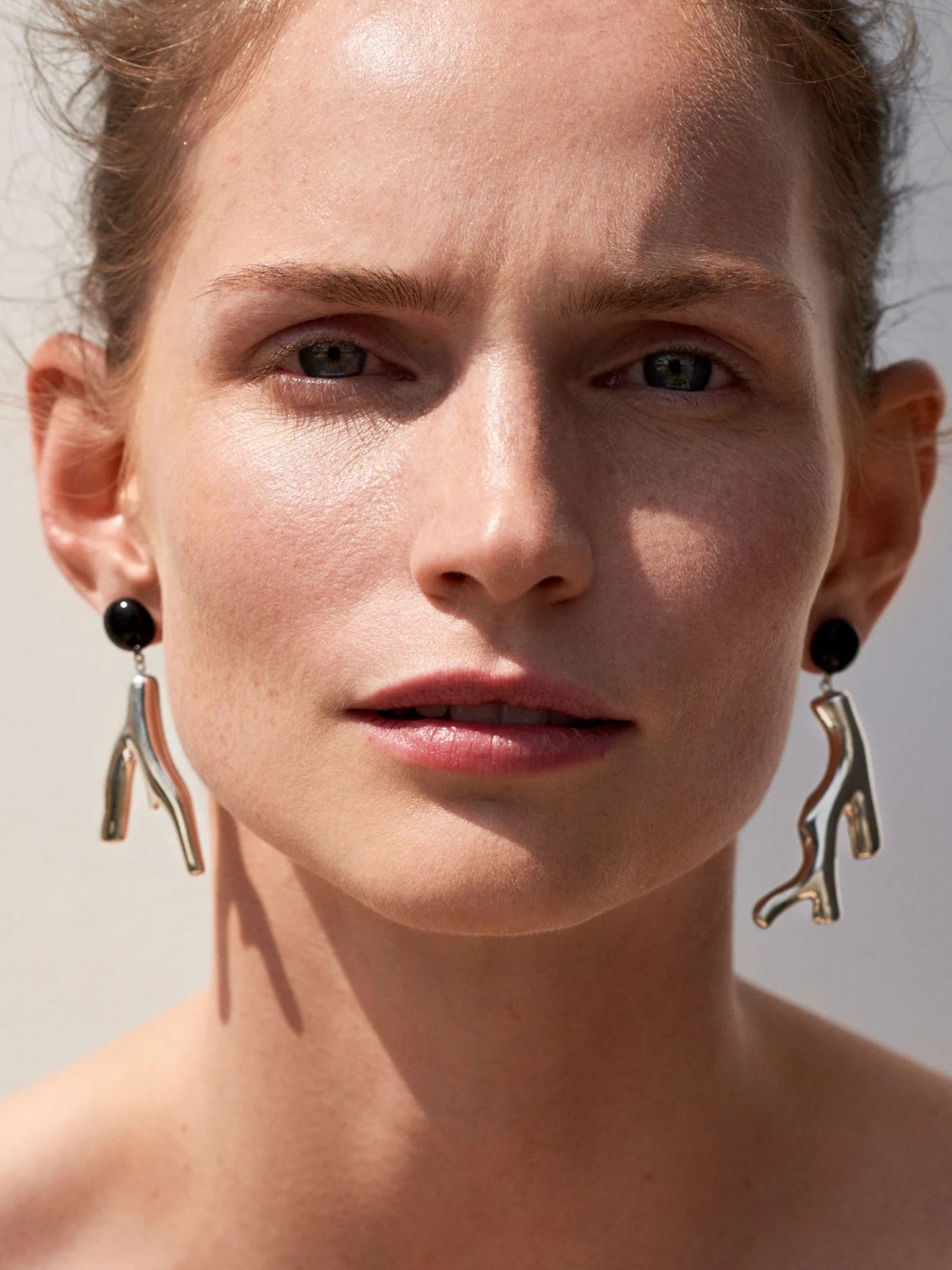 Agmes Coral Earrings in Sterling Silver 