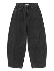 Assembly Label High Rise Barrel Jean in Washed Black
