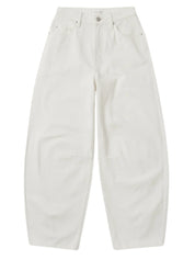 Assembly Label High Rise Barrel Jean in White