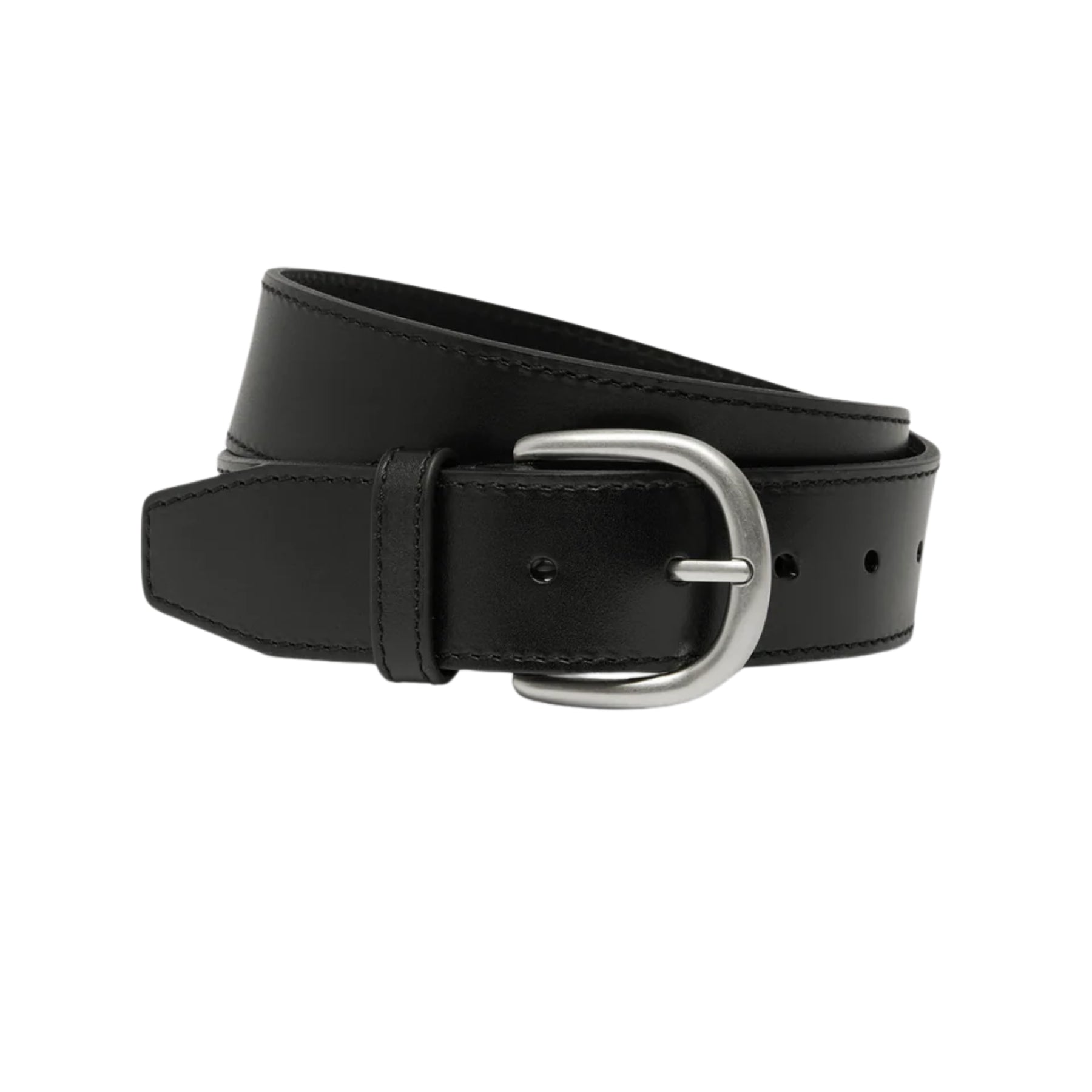 Assembly Label | Womens Wide Leather Belt | Black 
