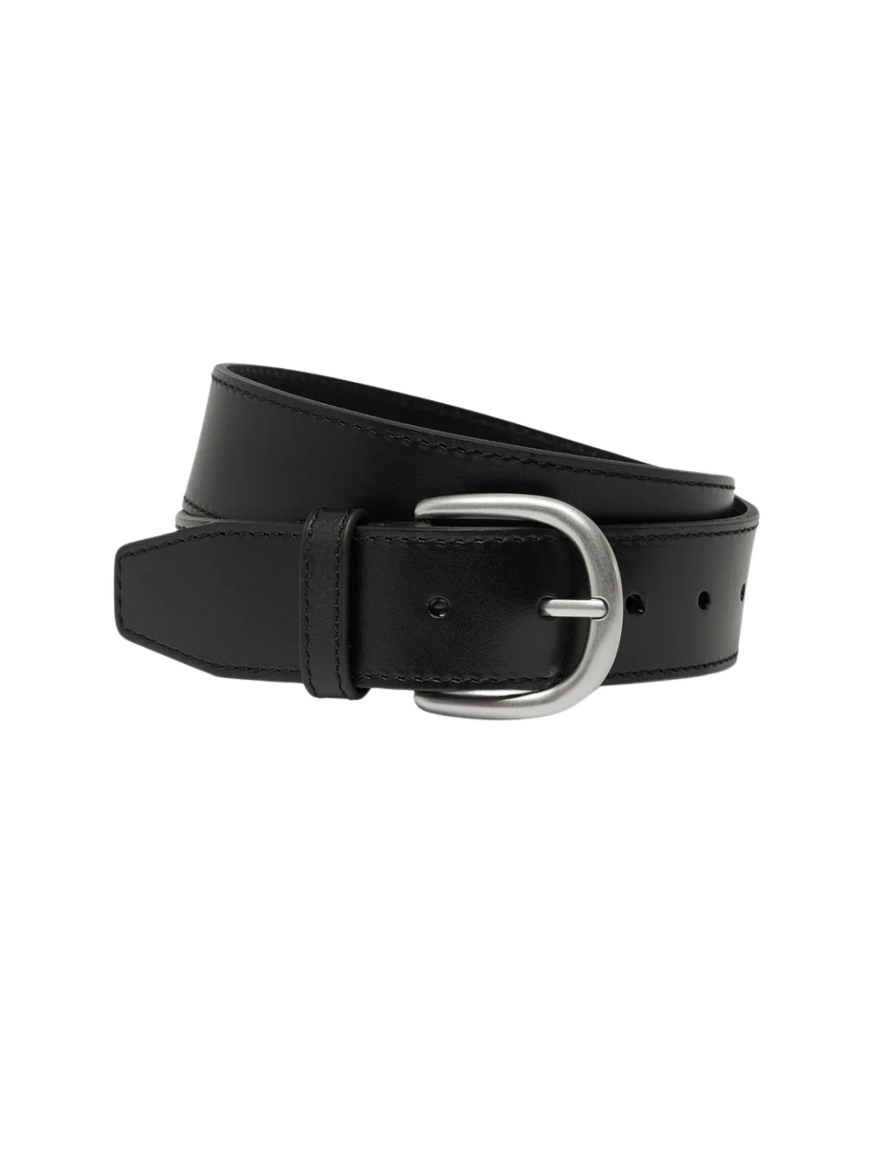 Assembly Label | Womens Wide Leather Belt | Black 