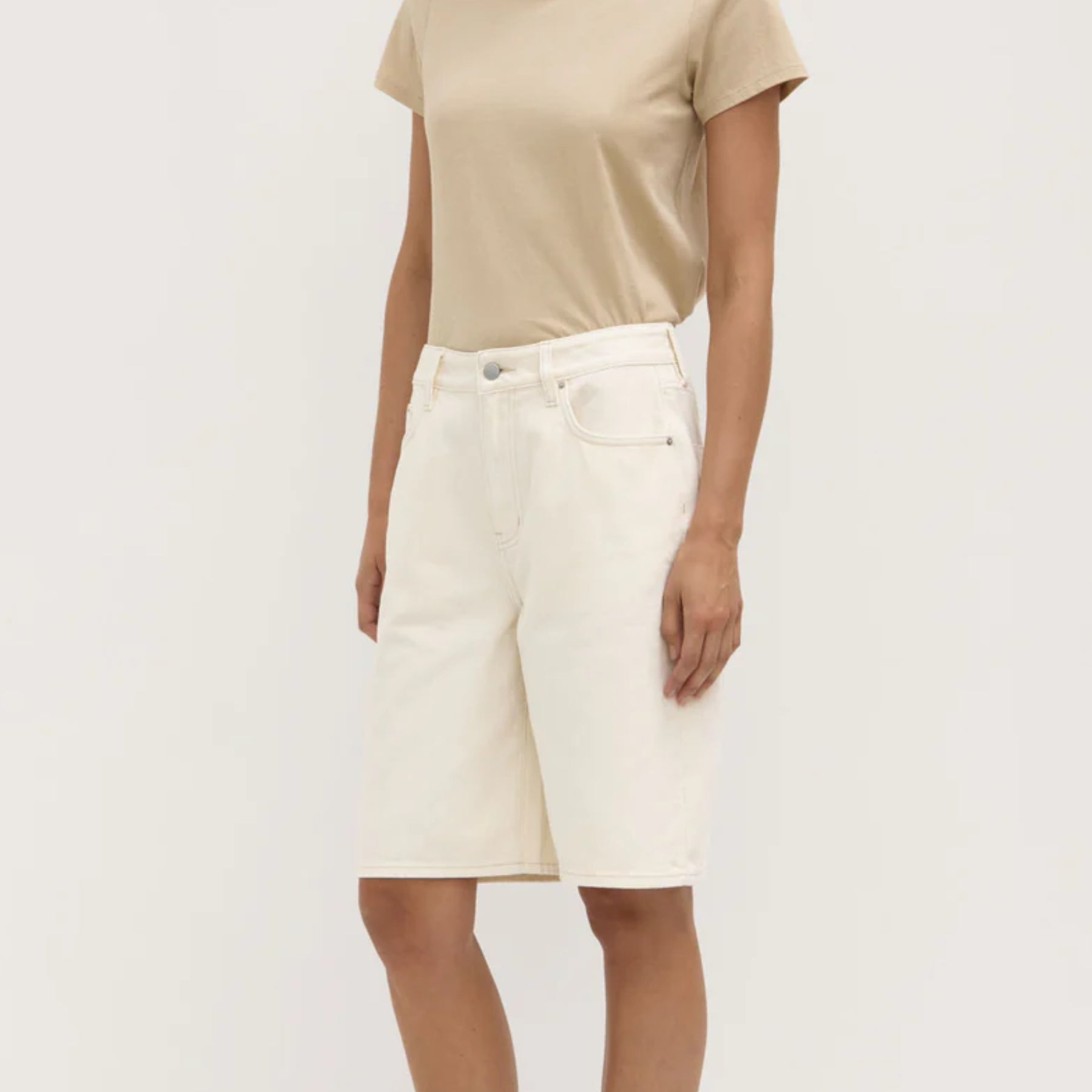 Assembly Label Bermuda Denim Short in Ecru