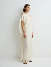 Bondi Born | Ardea Asymmetric Maxi Dress - Pearl