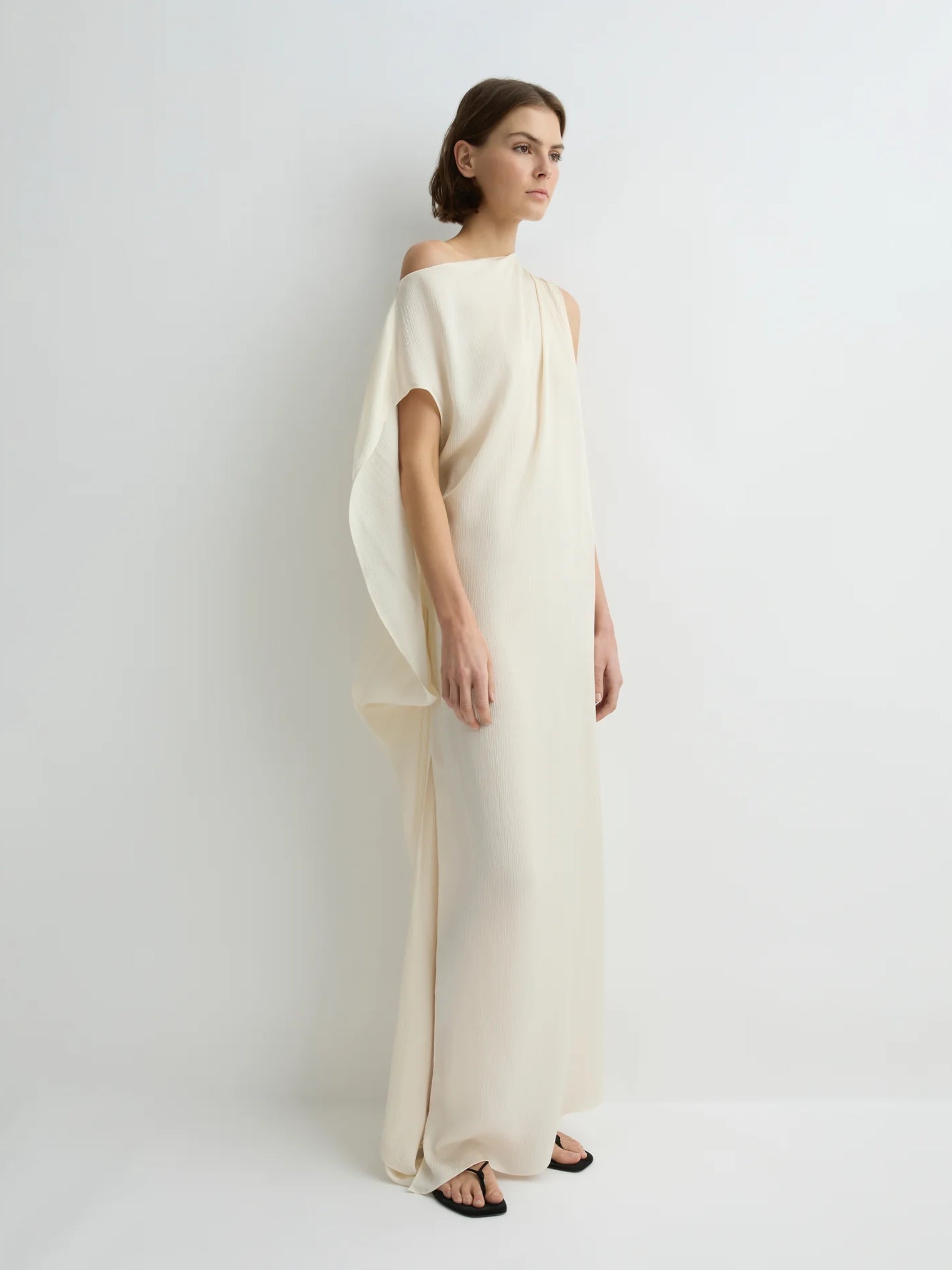 Bondi Born | Ardea Asymmetric Maxi Dress - Pearl