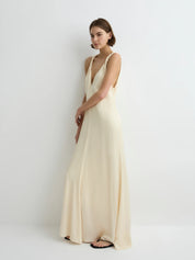 Bondi Born | Ardea Twist Shoulder Maxi Dress - Pearl