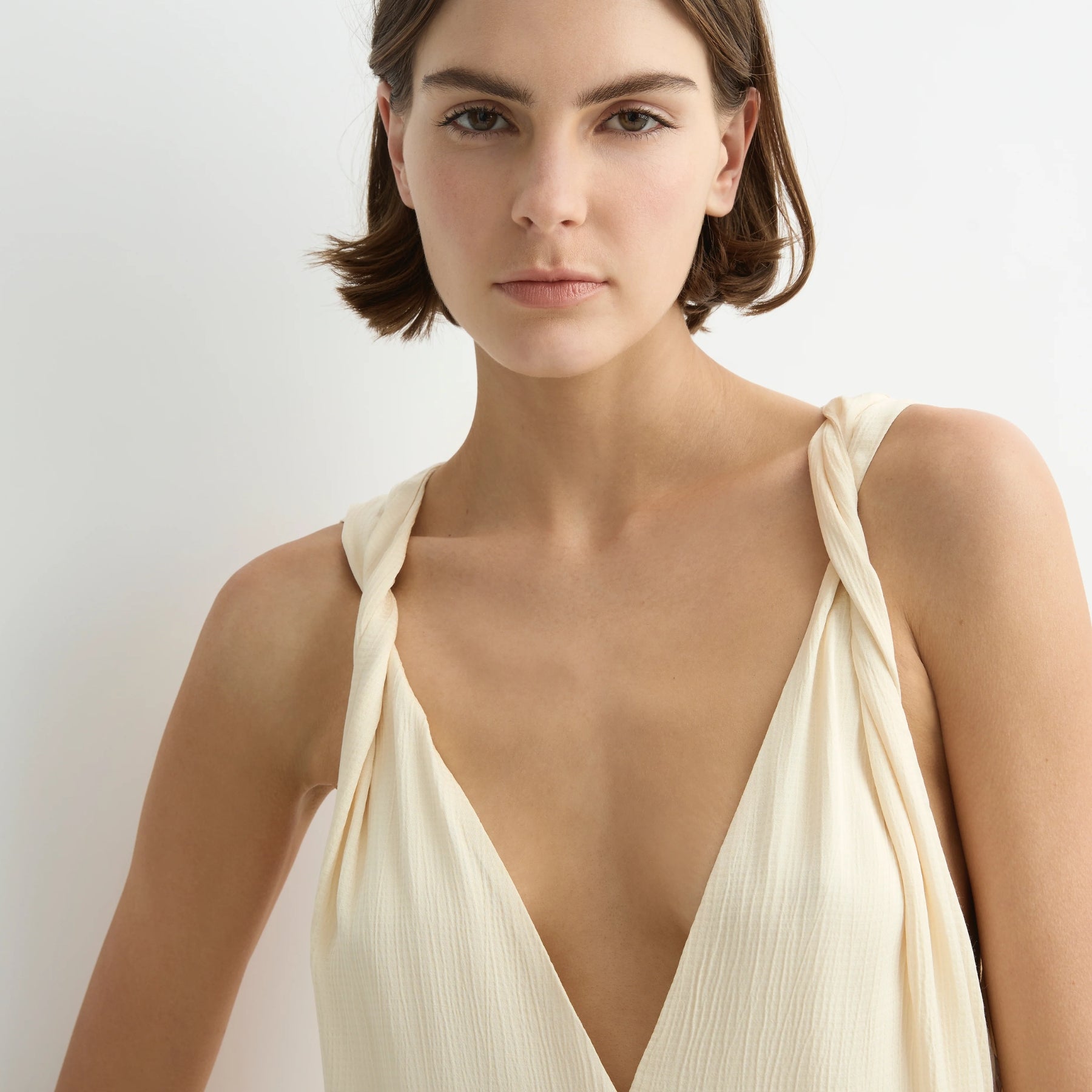 Bondi Born | Ardea Twist Shoulder Maxi Dress - Pearl